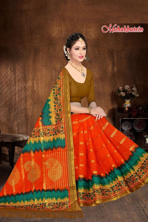 Mohabbatein 2 Regular Wear Designer Wholesale Cotton Printed Saree
